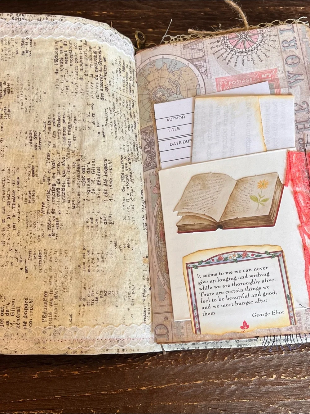 Book Themed Junk Journal Book Lover Reader Bookish Vintage 3 Sig Decorated
